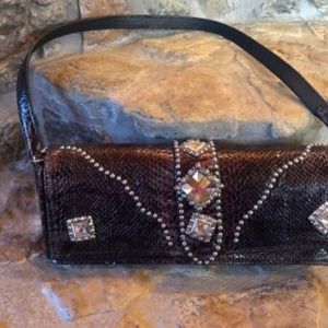 Double J Envelope snakeskin bag